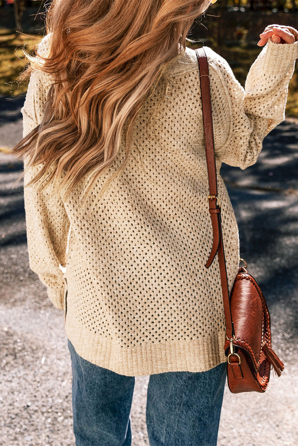 Oversized Hollowed Knit Sweater