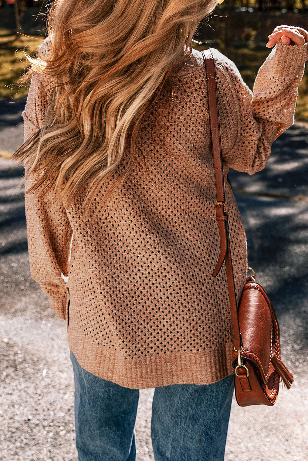 Oversized Hollowed Knit Sweater