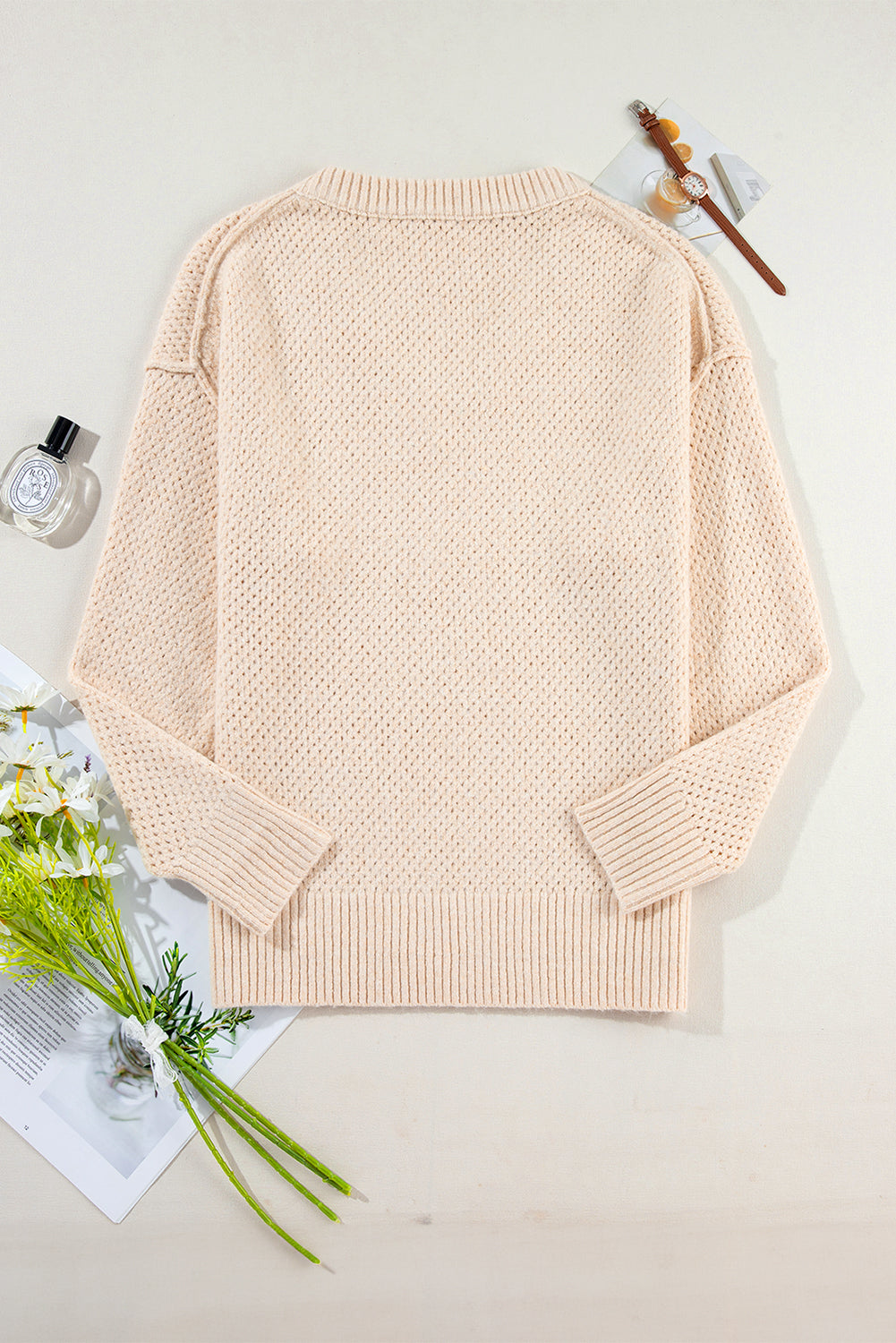 Oversized Hollowed Knit Sweater