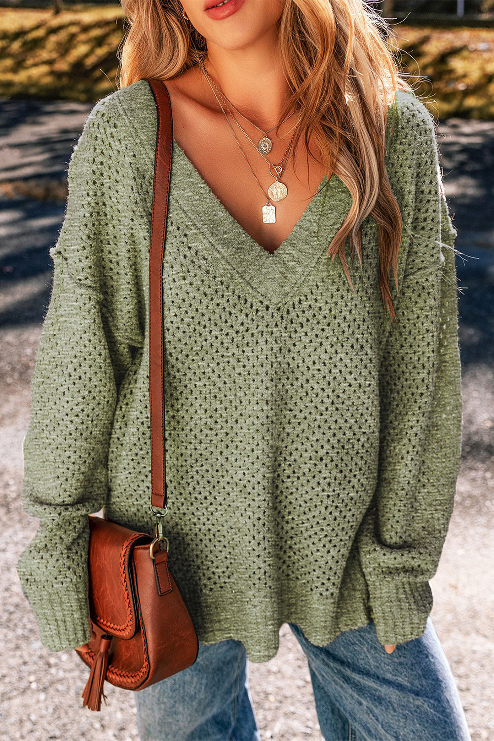 Oversized Hollowed Knit Sweater