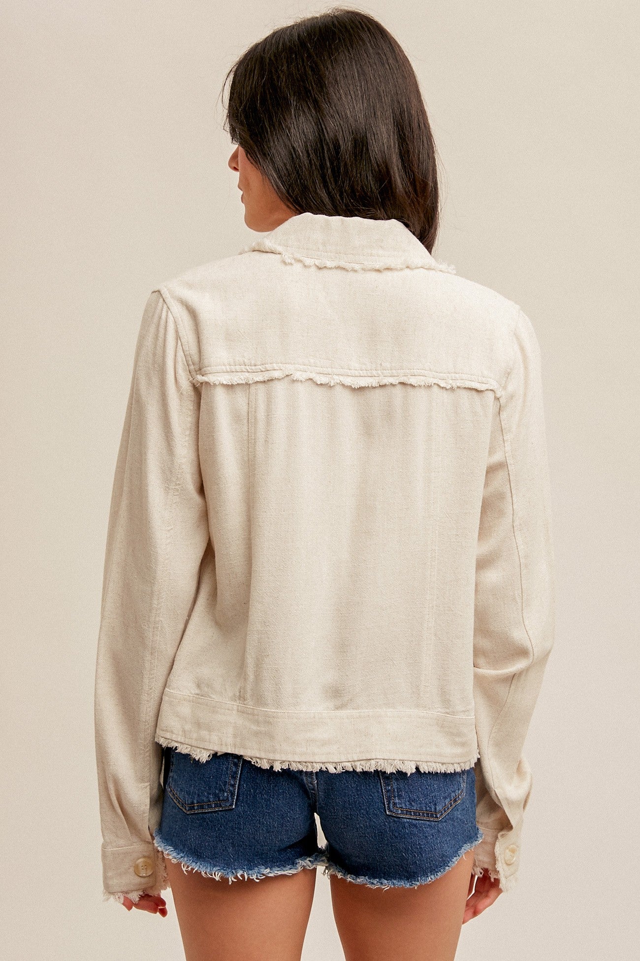 Linen Frayed Edge Jacket