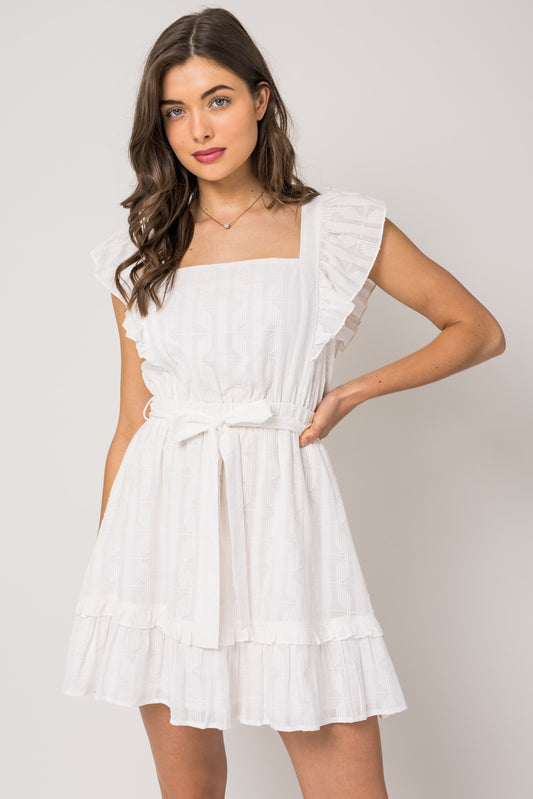 Ruffle Sleeve Tiered Mini Dress