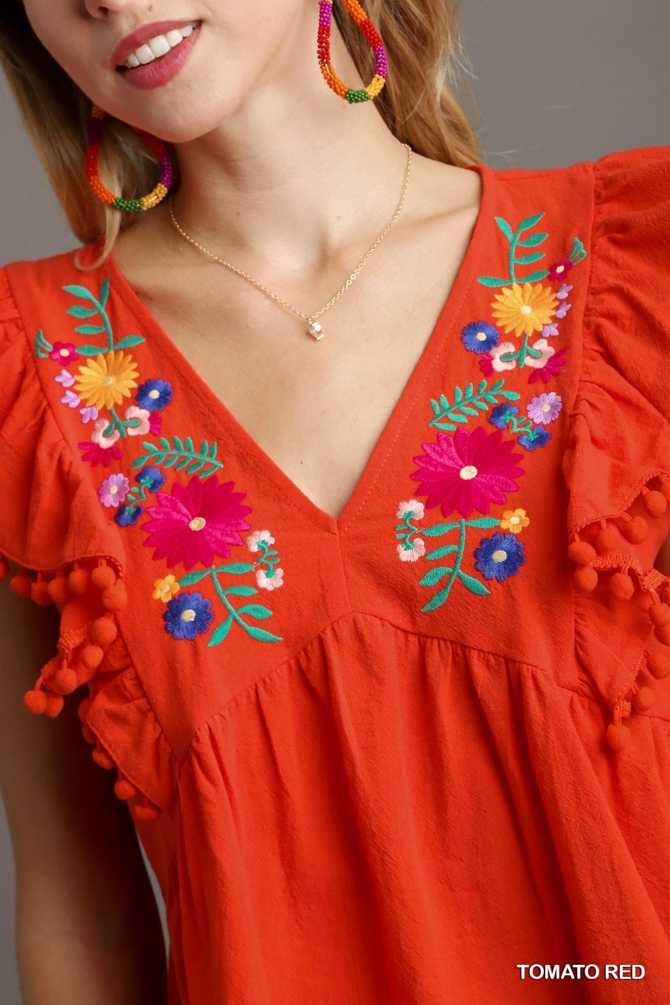 Orange Floral Top