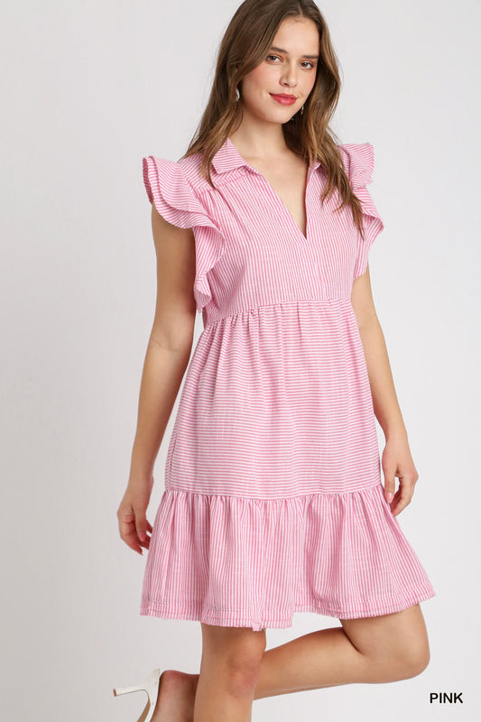 Ruffle Sleeve Dress