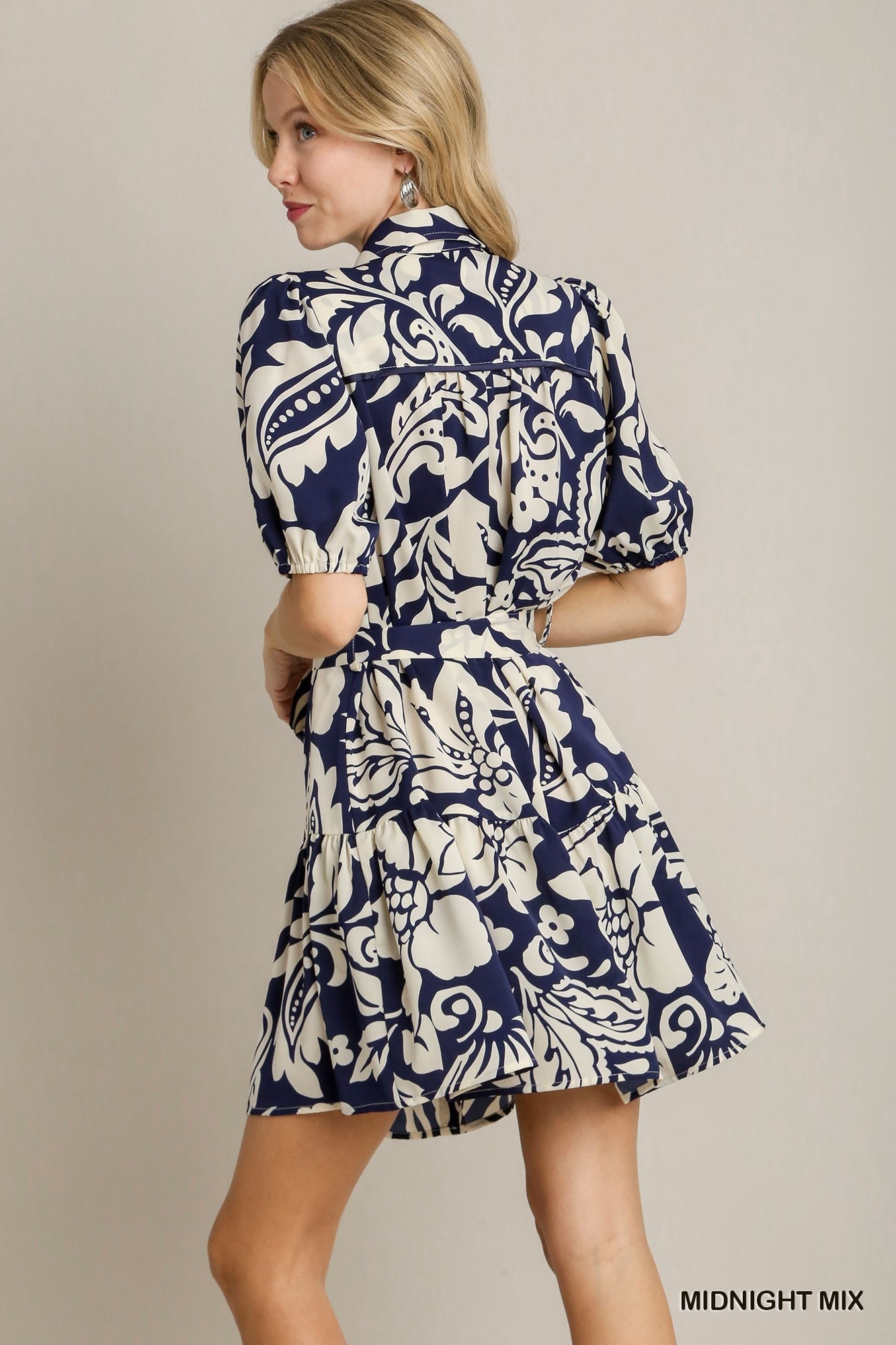 Floral Print Collared Dress