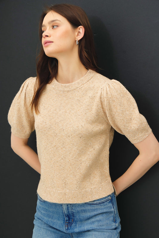 Short Balloon Sleeve Sweater