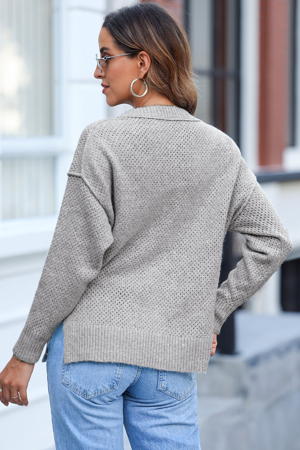 Oversized Hollowed Knit Sweater