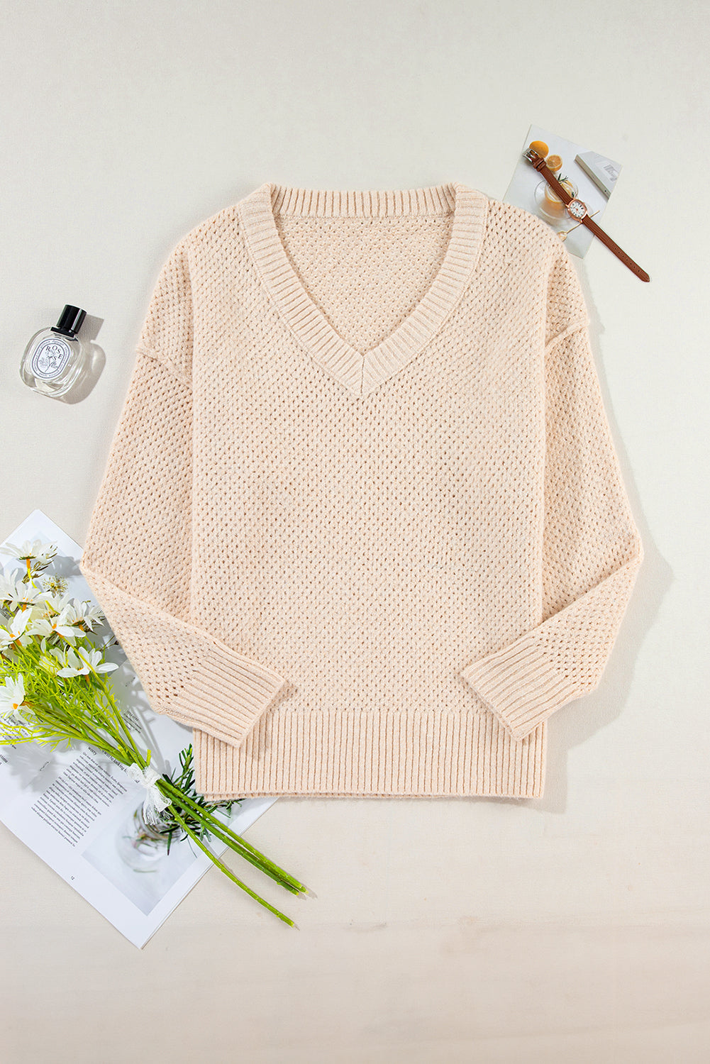 Oversized Hollowed Knit Sweater